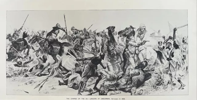 The Charge Of The 21st Lancers At Omdurman 1898 By Richard Caton Woodville.