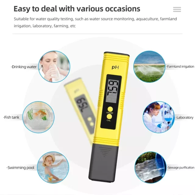 PH Wert Tester Wasser Messgerät Digital Messer Aquarium Pool Prüfer pH 0-14 #2