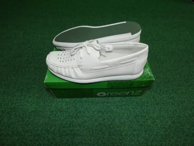 Greenz Ladies Lawn Bowls Shoes, Camille, White Size 8, Brand New In Box