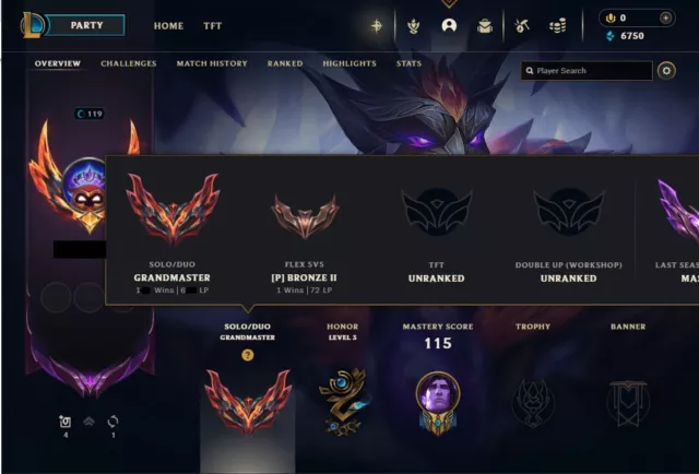 Lol account euw Grandmaster