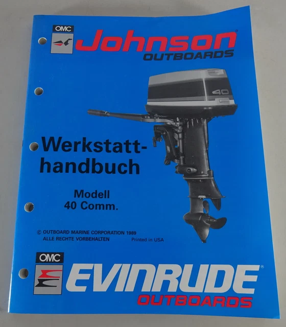Manuel Atelier Hors-bord Johnson Evinrude – Réparation Et Entretien – Occasion