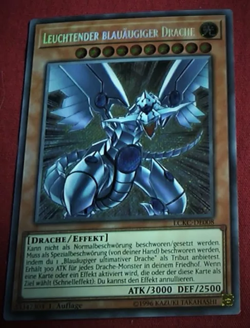 Yu-Gi-Oh LCKC-DE008, Leuchtender blauäugiger Drache "near mint" NEU  1.Auflage