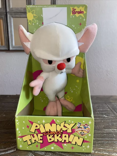 NEW IN BOX Pinky & the Brain 10" THE BRAIN Plush (1996, Play-By-Play) Animaniacs