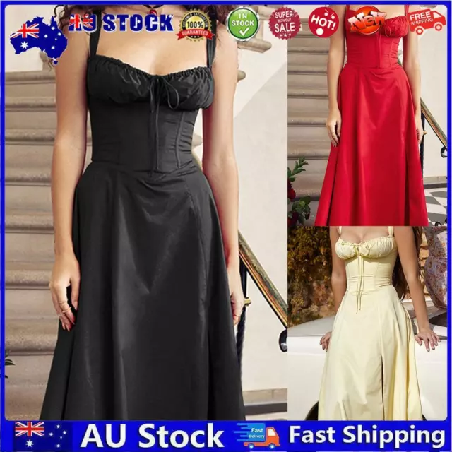 AU Women Elegant Dress Solid Color Fashion Summer Dress Temperament Female Vesti