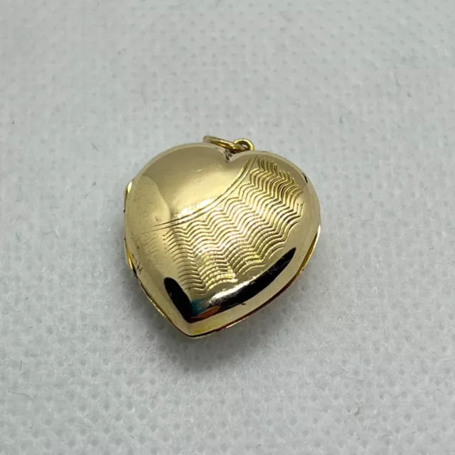 9ct Gold Creole Locket ~ Solid Gold Heart Shaped ~ Vintage