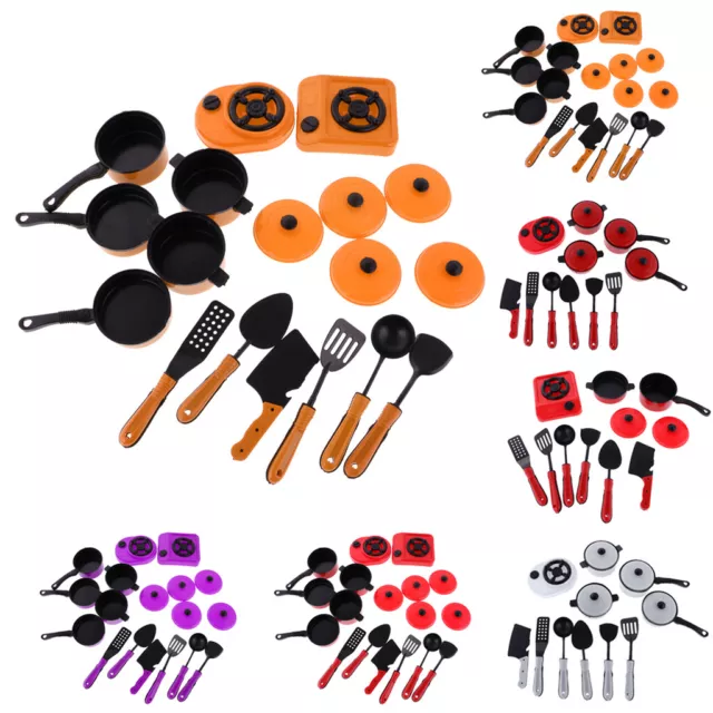 1Set Kids Play Cooking House Toy Kitchen Utensils Tools Pots Pans Cookware