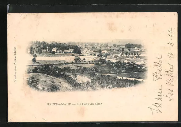 CPA Saint-Amand, Le Pont du Cher 1902