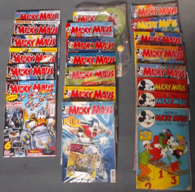 21 Micky Maus Comic Hefte – (teils komplett und noch verschweißt)