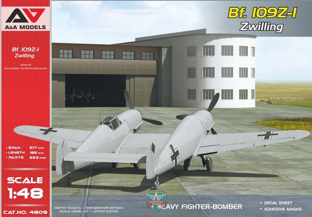 MESSERSCHMITT Bf.109Z-1 "ZWILLING" PROTOTYPE  A&A 1/48 Plastic Kit