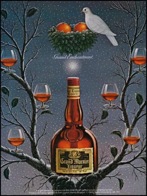 1985 Partridge Christmas tree Grand Marnier Liqueur vintage photo print ad ads52