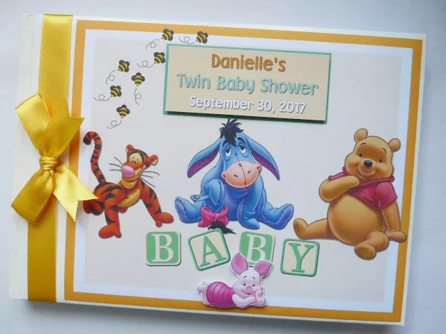 Disney Winnie the Pooh unisex Baby shower guest book, album, gift, keepsake