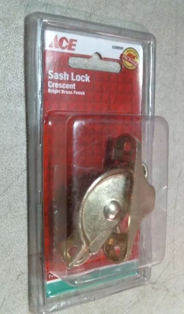 Ace 14328 Window Sash Lock Crescent Bright Brass Finish #5298591 FREE SHIPPING