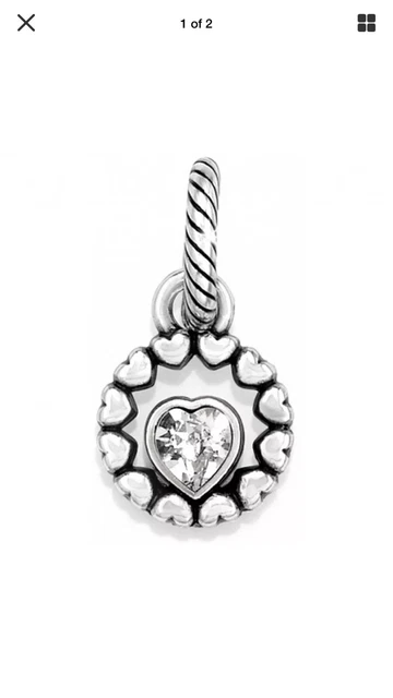 NEW Brighton RING OF LOVE crystal clear Swarovski Heart Charm RETIRED