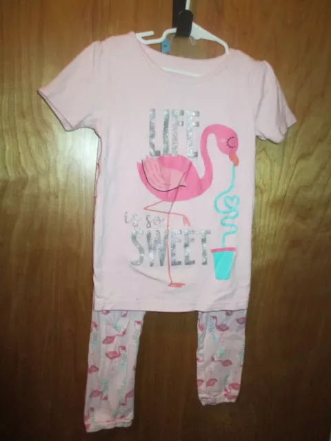 Girls Size 7 Flamingo 2 Piece Pajama Set Simple Joy Year Round