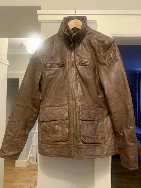 Men’s  Brown Leather Jacket  -Small