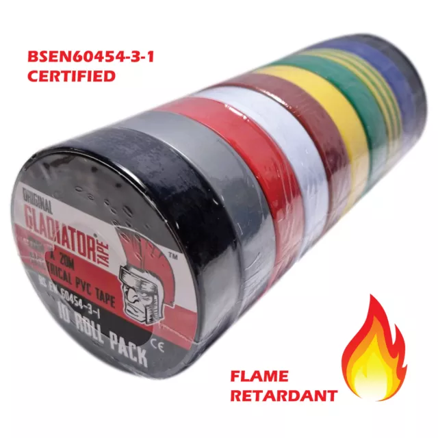 Electrical Insulation PVC Tape Retardant Black Coloured 19mm 20m Electricians