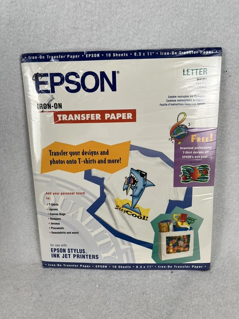 Epson Iron-on Transfer Paper, 8.50" x 11" - 10 Sheets