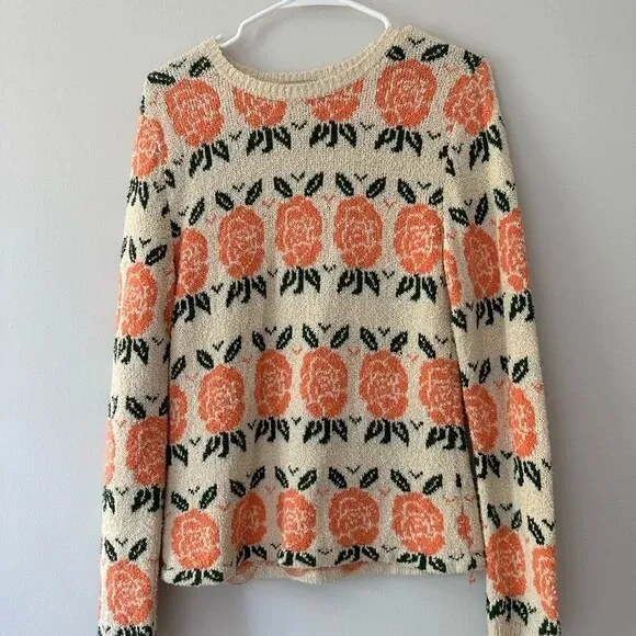 Rachel Comey Rose Floral Print Sweater Knit Small XS Women Designer Jumper