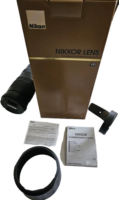 Nikon 200-500mm f/5.6AF-S NIKKOR E ED VR Lens USA Great condition Original Box