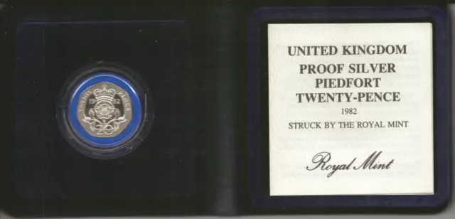 Uk 1982 Royal Mint 20P Twenty Pence Piedfort Silver Proof Boxed With Coa