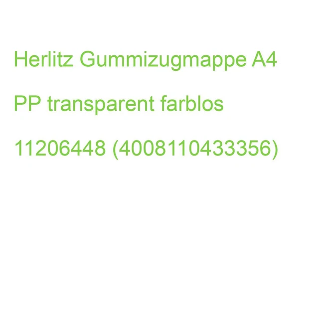 Herlitz Gummizugmappe A4 PP transparent farblos 11206448 (4008110433356)