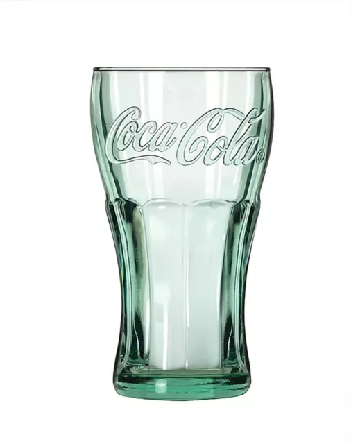 Set Of 4 x Coca Cola Glasses 16oz Green Glass Brand New Genuine