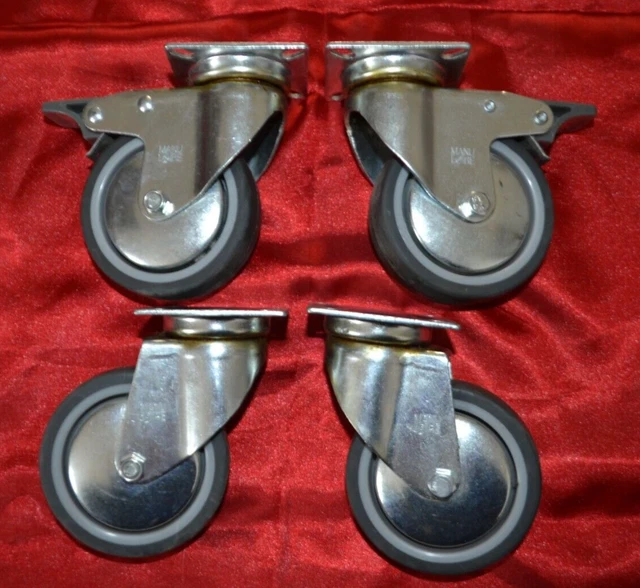 Lot De 4 Roulettes Universelles Pivotantes Pour Poussette/Trotteur - En Polypropylène Blanc - Remplacement Facile - 7
