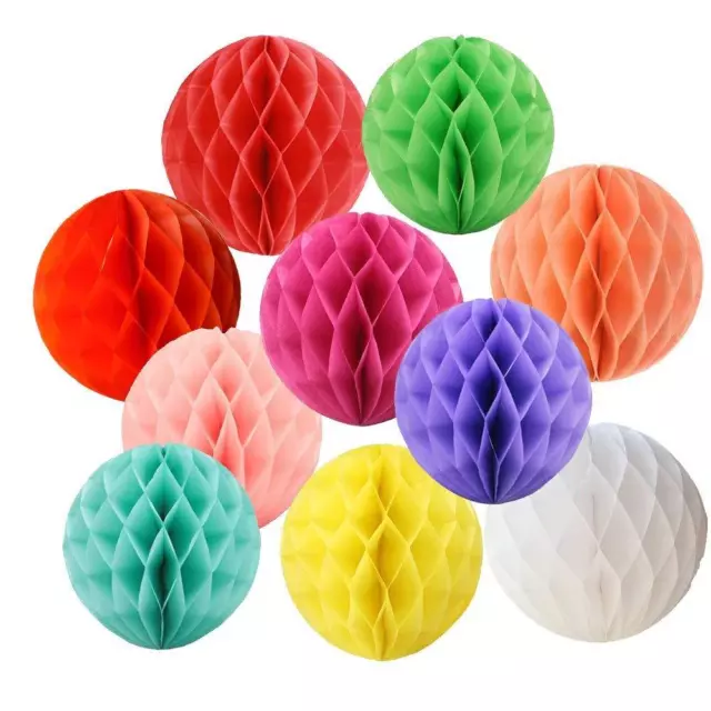 Honeycomb Paper Ball Colourful Wedding Party Hanging Decoration - 130 Variations