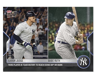 AARON JUDGE TIES Babe Ruth - 2022 MLB TOPPS NOW Card 931 Yankees