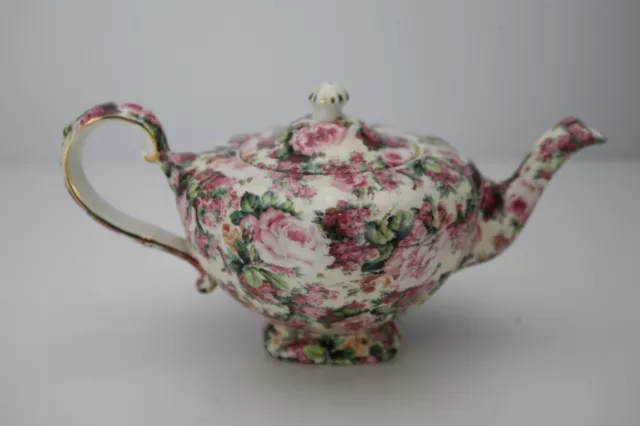Vintage(1950s) Arthur Wood & Sons Rose Chintz Tea Pot, Beautiful Decoration