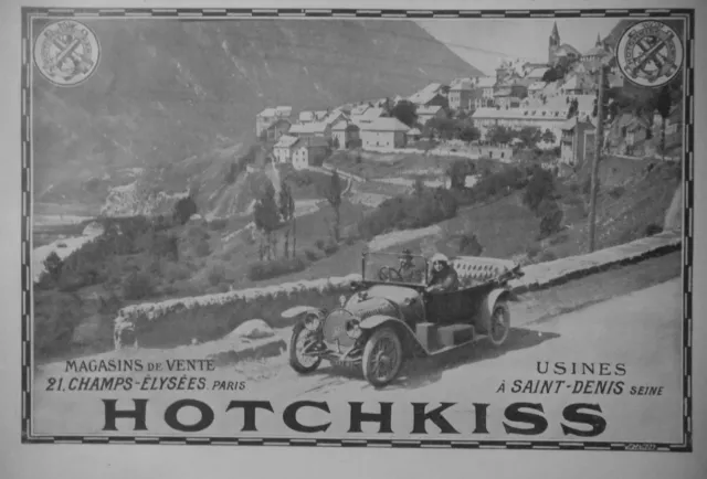Publicité De Presse 1914 Automobiles Hotchkiss Usines Saint-Denis - Advertising
