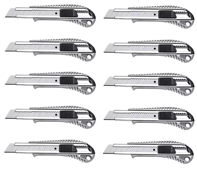 Alu Cuttermesser 1-50 Stück 18 mm Teppichmesser Paketmesser Cutter Universal