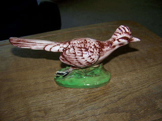 Peter's Pottery Road Runner Bird Pottery Figurine Beautiful Excellent Condition