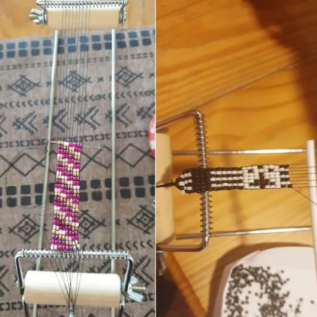 *F Wood Weaving Beading Loom for Jewelry Bracelet DIY Knitting Machine Children