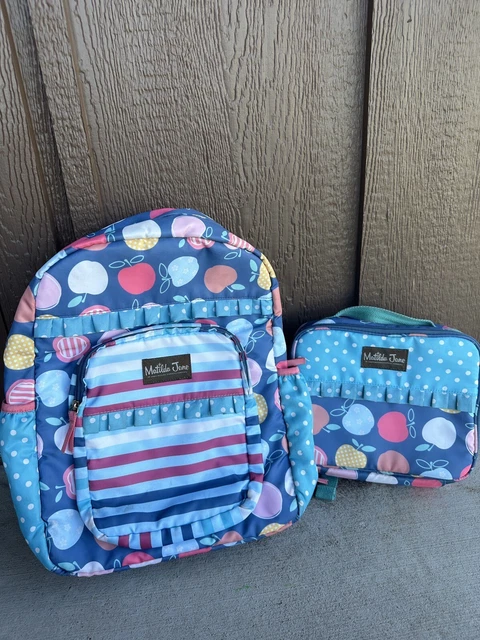 MATILDA JANE BLUE Apple Print Backpack and Lunchbox GUC 50.00
