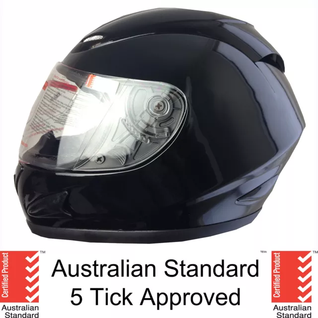 NEW FULL FACE MOTORCYCLE HELMET ADULT SIZES XS, S, M, L, XL 5 tick approved FULL 2