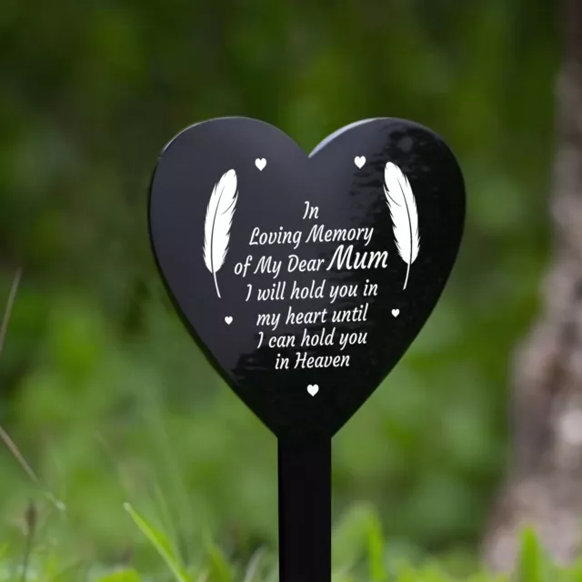 Mum Memorial Plaque Heart Stake Grave Marker Remembrance Gift Garden Memorial