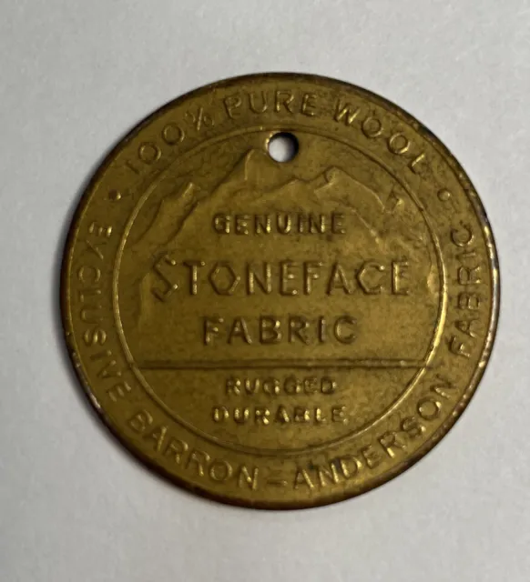 Vintage c.1915 Stoneface Fabric Skinner Linings Medal Token Pure Wool 1.25"