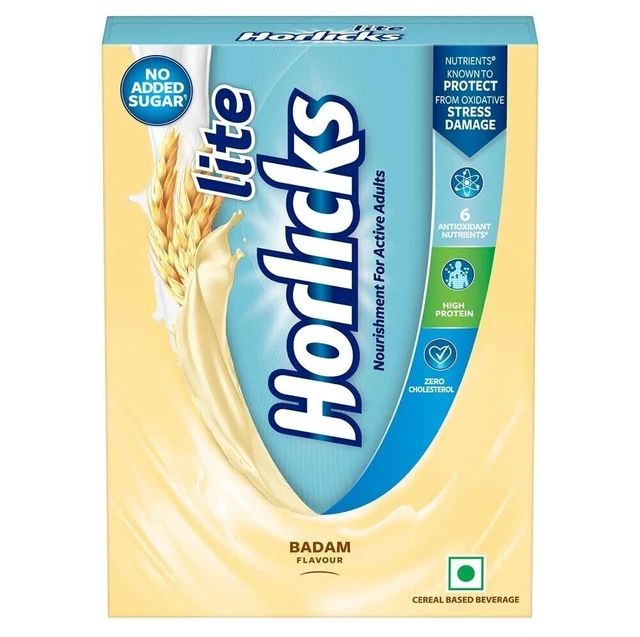 HORLICKS LITE POWDER For Adults Stress Relief High Protein Zero Added