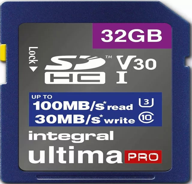 32GB SD Karte U3 Speicher für Canon PowerShot G5X Mark II, G7X Mark II Kamera (4K)