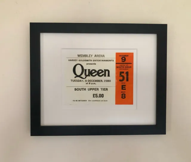 QUEEN - 1980 Wembley  Arena framed  ticket giclee print