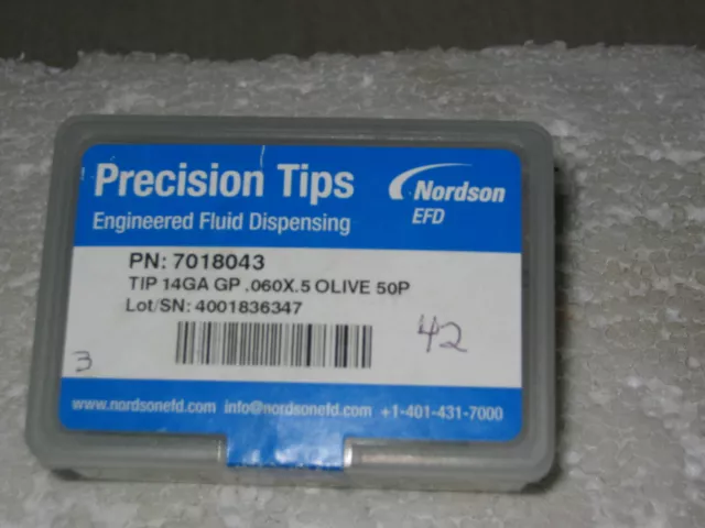 Lot #3 Nordson 7018043 Precision Tips Dispensing Tips, 42 Count
