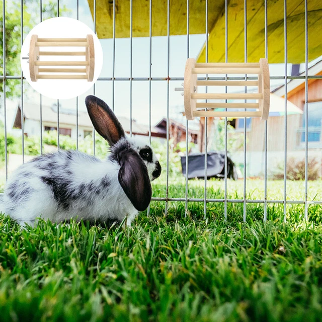 Estante alimentador conejo heno para animales pequeños comedero conejo heno con cadena