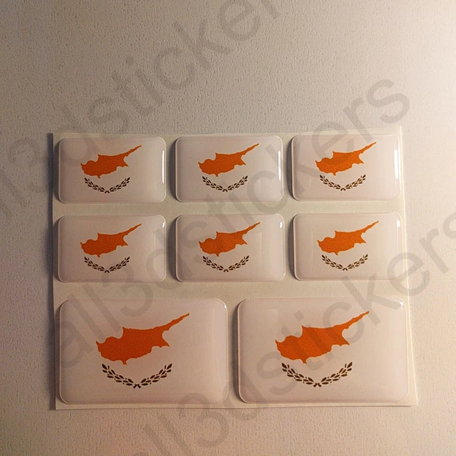 PEGATINAS CHIPRE PEGATINA Bandera Chipre Vinilo Adhesivo 3D Relieve ...