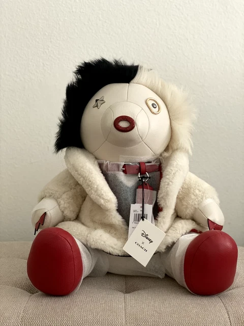Coach x Disney Villains Cruella Collectible Bear Plush New NWT NIB