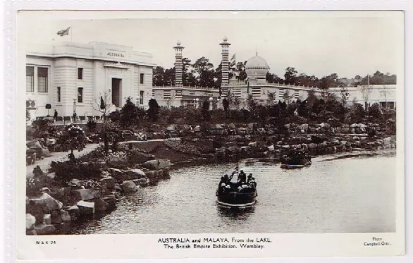 BRITISH EMPIRE EXHIBITION - Australia & Malaya From The Lake - RP - c1924