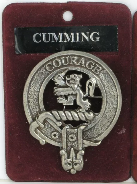 Gaelic Themes Pewter Cumming Clan Crest Kilt Pin/Brooch Made In Scotland