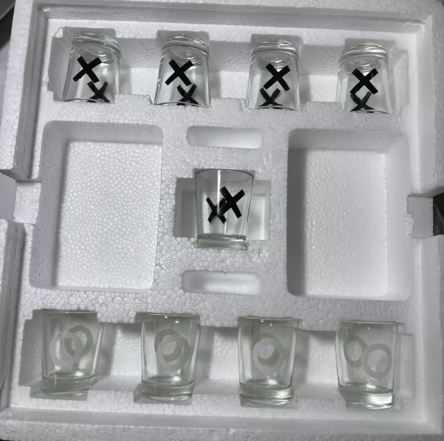 Crystal Clear Game Night Shot Glass Tic-Tac-Toe Drinking Game 3