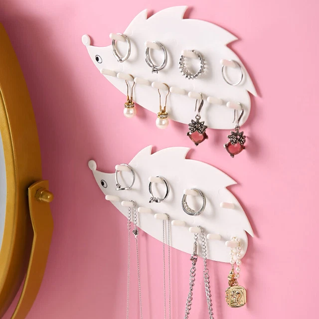 Dual Layer Storage Jewelry Organizer Hooks Wall Mounted Door Hanger For Rings