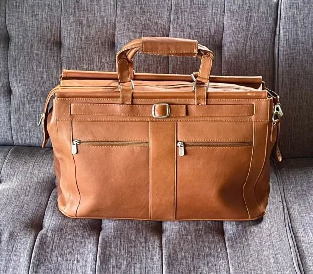 Piel Leather Shoulder Duffle Bag / Travel Luggage